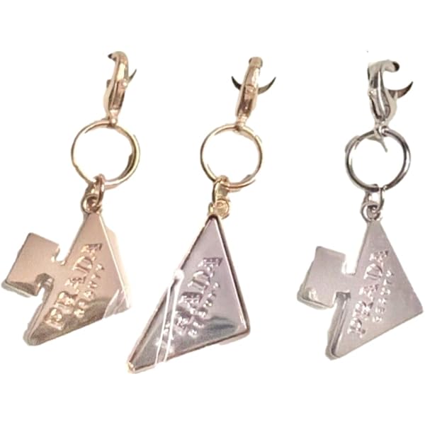 小物 PRADA Triangle Logo Enamel l Charm Prada Beauty Triangle Metal Logo Gift Small Charm - 3 Charms